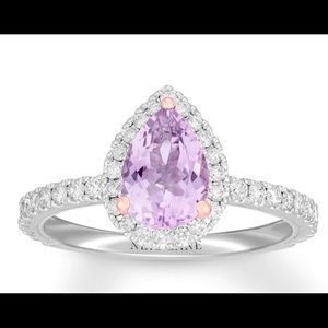 Purple sapphire sterling silver ring